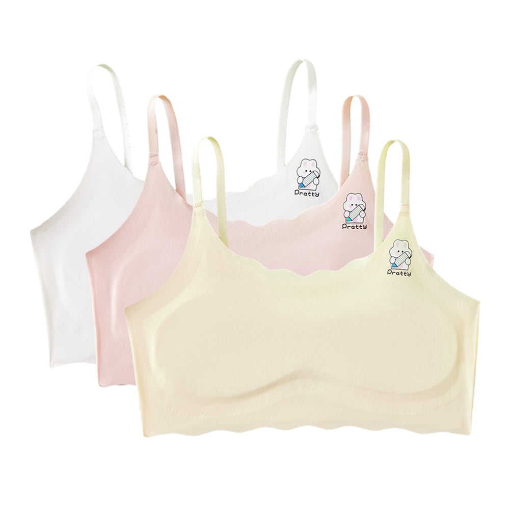 3PCS Girls Soft Training Bras Seamless First Bra Girls Sports Bras ...
