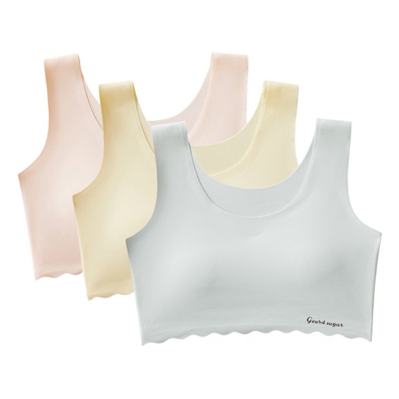 3PCS Girls Soft Training Bras Seamless First Bra Girls Sports Bras Teens Adult Girl Training Bras Vest 8-18Y