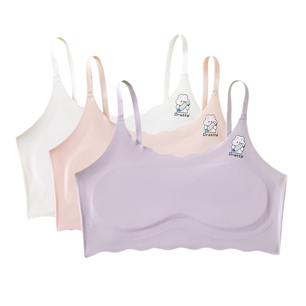 3PCS Girls Soft Training Bras Seamless First Bra Girls Sports Bras ...