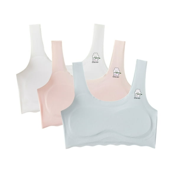 3PCS Girls Soft Training Bras Seamless First Bra Girls Sports Bras Teens Adult Girl Training Bras Vest 8-18Y