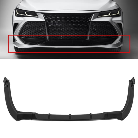 3PCS Glossy Black Bumper Lip Spoiler Front Fits 2019-22 Toyota Avalon 2.5L 3.5L