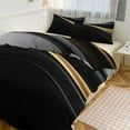thumbnail image 1 of 3PCS Golden Lines Duvet Cover Set Twin, 1 Duvet Cover And 2 Pillowcase, Duvet Cover for Kids Girls Boys And Teens, 1 of 6