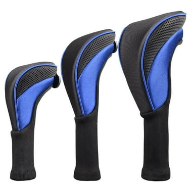 3PCS Golf Club Head Covers Set Driver 1 3 5 Fairway Woods Headcover Long Neck