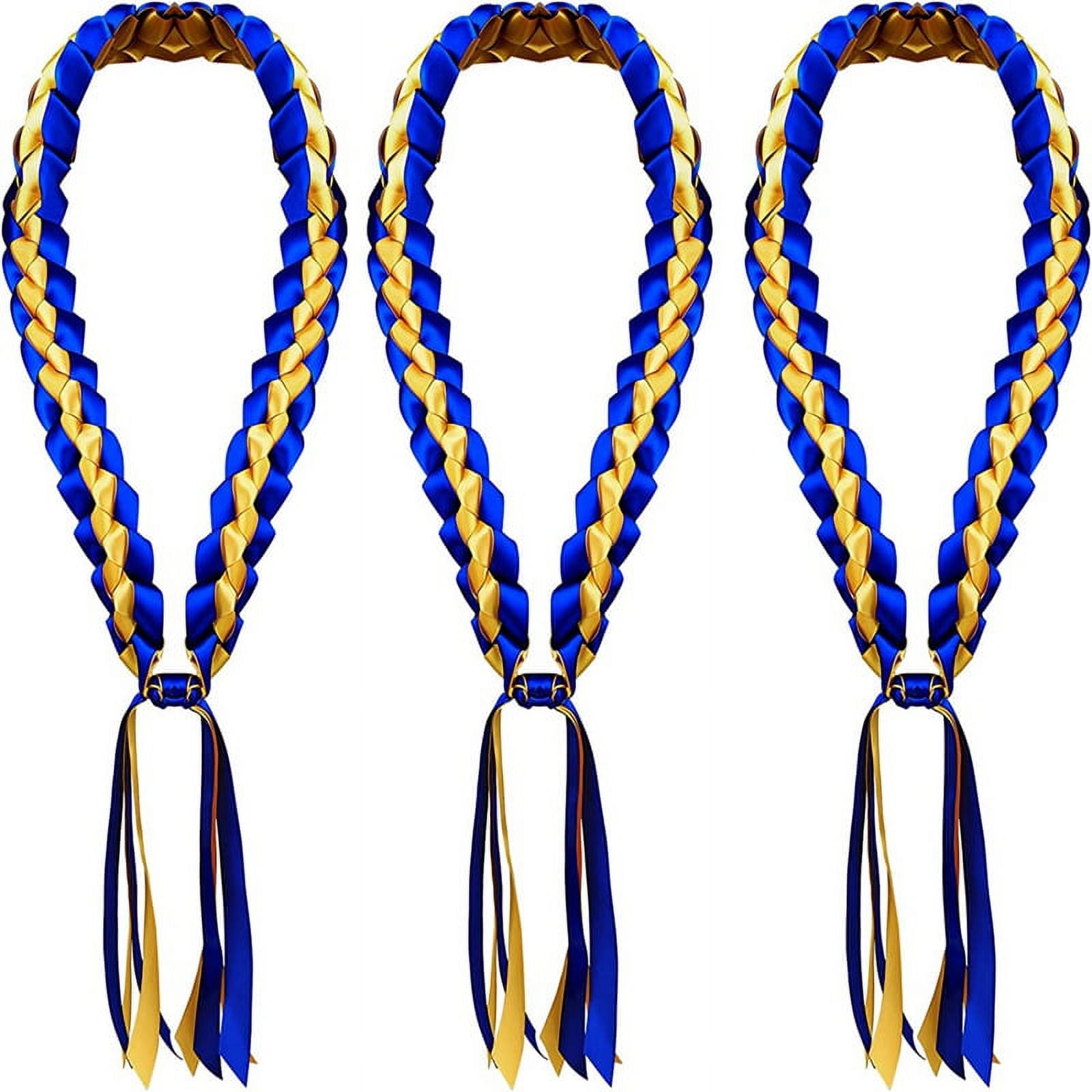 3PCS Graduation Leis 2023 Ribbon Leis for Graduation Braided Graduation Leis Class of 2023 Graduation Ribbon