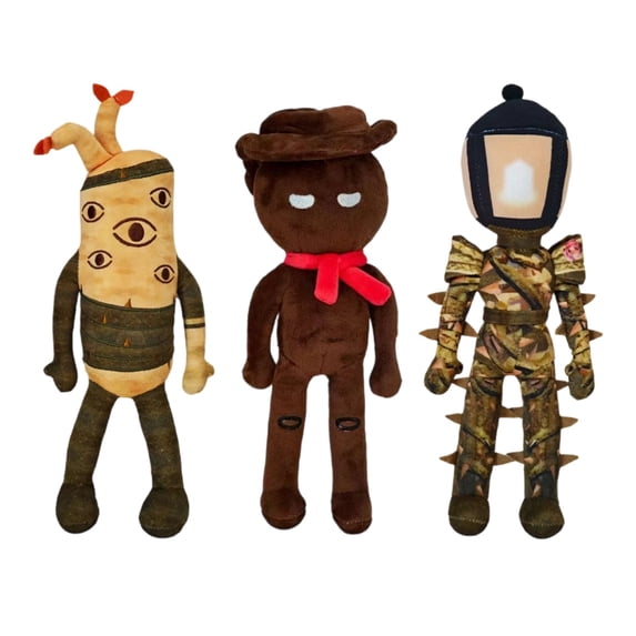 3PCS The Great Outdoors Plush - Doors Outdoors Plush 11" Doors Outdoors Stuffed Animals, Doors Outdoors Plush Toys Doors Outdoors Stuffed Toys Figure Pillow for Room Decor for Horror Game Fans