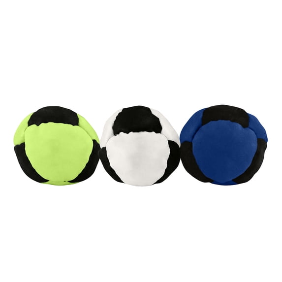 Footbag Set 3 Pack Hacky Juggling Footbags with Drawstring Storage Bag Small Kick Balls for Beach Backyard Lawn Games Travel Outdoor Practice