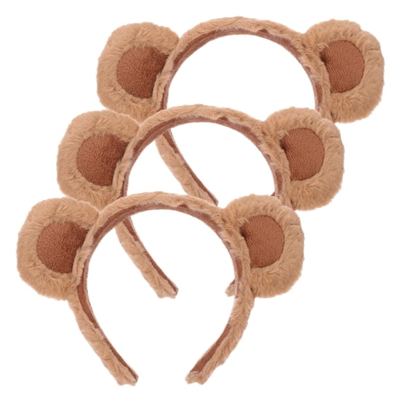 3PCS Hair Headband Delicate Bear Ear Hair Hoop, Scarf Chipmunk Cartoon Exquisite Bear Hairband Hairy Baby Hair Accessories Tail Child Set