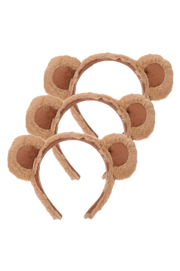 3PCS Hair Headband Delicate Bear Ear Hair Hoop, Scarf Chipmunk Cartoon Exquisite Bear Hairband Hairy Baby Hair Accessories Tail Child Set