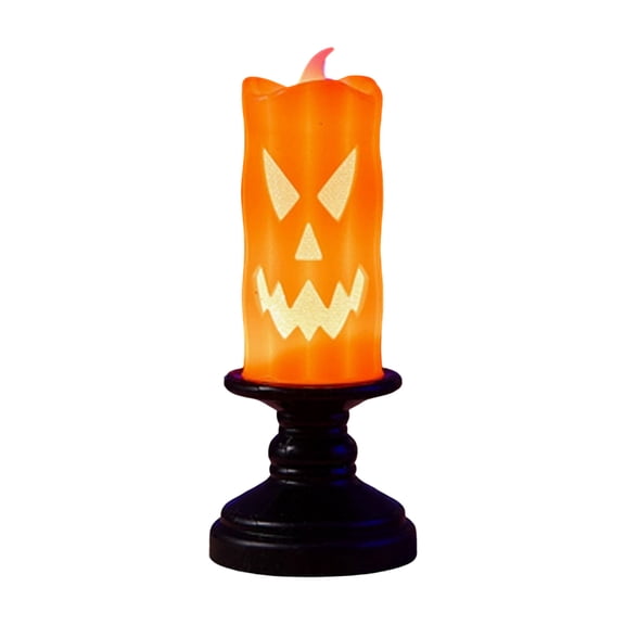 3PCS Halloween Decor Candle for Indoor Home Decoration, Mini Flameless Jack-o'-Lantern Pumpkin Candle for Halloween Party Supplies Gifts Table Decor, Spooky Halloween Tea Light