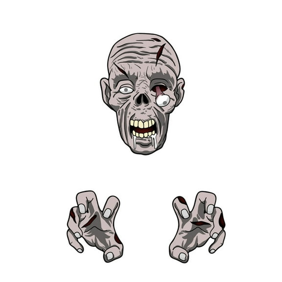 3PCS Halloween Fence Peeker Decor, PP/EVA Material, Witch/Skeleton/Pumpkin Designs, Outdoor/Indoor Use