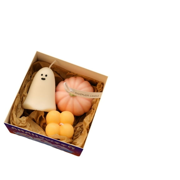 3PCS Halloween Ghost Candles Set Mini Ghosties Candles with Gift Box Cute Pumpkin Mummy Burning Scents Candle Novelty Goth Gifts for Halloween Party Table Home Decorations