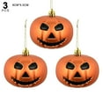 thumbnail image 1 of 3PCS Halloween Tree Pumpkin Ball Ornaments,3.15 Inch Mini Hanging Decorations Pumpkin Ball with Rope Plastic Night Halloween Decor for Small Tree,Holiday,Party, 1 of 4