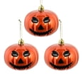 thumbnail image 1 of 3PCS Halloween Tree Shiny Pumpkin Ornaments 3.15 Inch Mini Hanging Ball Decorations with Rope Plastic Night Christmas Decor Decor Scary for Small Tree, Holiday, Party, Home, Indoor, 1 of 6