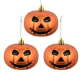thumbnail image 1 of 3PCS Halloween Tree Shiny Pumpkin Ornaments 3.15 Inch Mini Hanging Ball Decorations with Rope Plastic Night Christmas Decor Decor Scary for Small Tree, Holiday, Party, Home, Indoor, 1 of 6