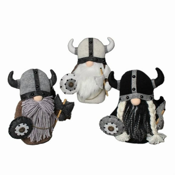 3PCS Halloween Viking Warrior Gnome Doll Fall Farmhouse Gnome Plush Decor Indoor Cute Scandinavian Style