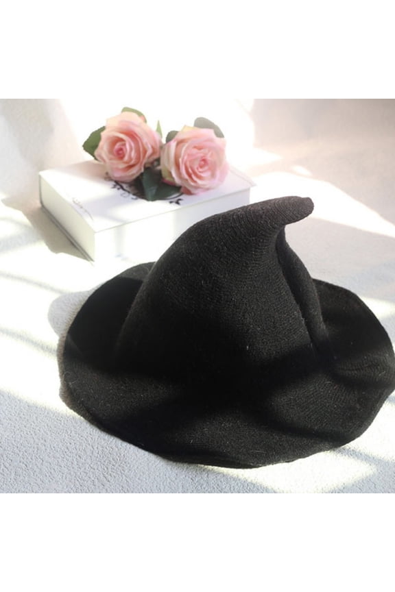 3PCS Halloween Witch Hat Lightweight Wizard Hat Fashion Pointed Knitted Role Play Accessories