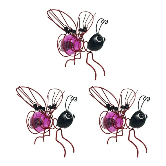 3PCS Hanging Bee Solar Garden Lights Decor for Outside, Hanging Bee Solar Lights with Bouncy Springs, 2025 New Outdoor Statues Figurine Lights Decorations for Patio Balcony Yard Ornament Housewarming