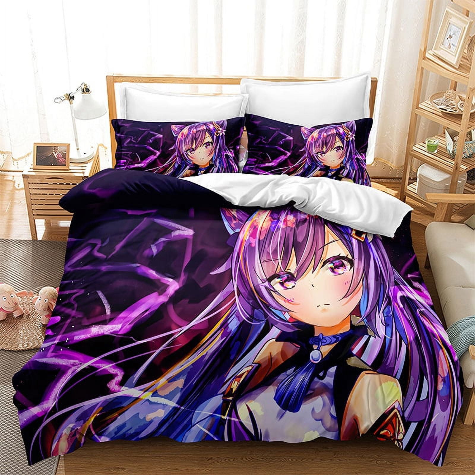 3PCS Hatsune Miku Anime Comforter Bed Duvet Cover Set,Anime Bedding ...