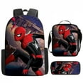 thumbnail image 1 of 3PCS Hero Graphic Backpack Set Urban Comic Style Bag Combo with Crossbody Pouch, 1 of 4