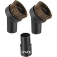 thumbnail image 1 of 3PCS Horse Hair Brush Vacuum Attachment Set - Black Round Horse Hair Vacuum Attachments & Brushes - Shop Vac Brush Attachment for Most Vacuum Cleaners Accessories - 1 1/4" Vacuum Attachments Included, 1 of 8