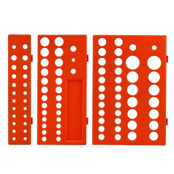 3PCS Imperial Plastic Sleeve Storage Rack for 6 Point 12 Point Socket Adapter, Tool Organizer, Socket Rack, Tool Storage Rack, 6 Point Socket Holder