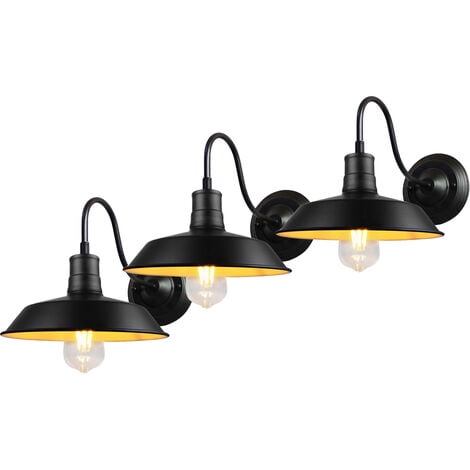 3PCS Industrial Indoor Wall Light E27 Retro Lighting Decoration 26cm Rust