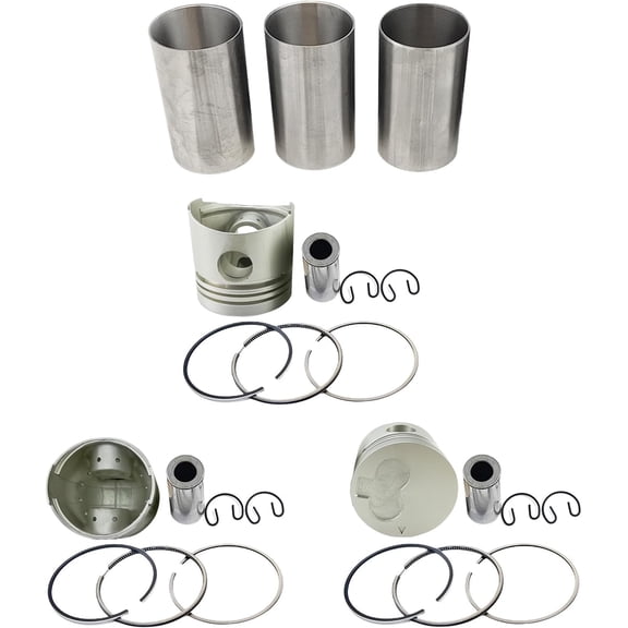 3PCS K3E Piston + Piston Rings STD With Cylinder liner half-finished For Mitsubishi K3E Engine For Case 234 235 Tractor Excavator For CAT MS02M Excavator MM409730 MM432929