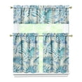 thumbnail image 1 of 3PCS Kitchen Curtains Set, 27.5x36 Inch Polyester Fabric, Hawaiian Tropical Leaf and Flower Prints, Perfect for Kitchen or Laundry Window Treatments, 1 of 5