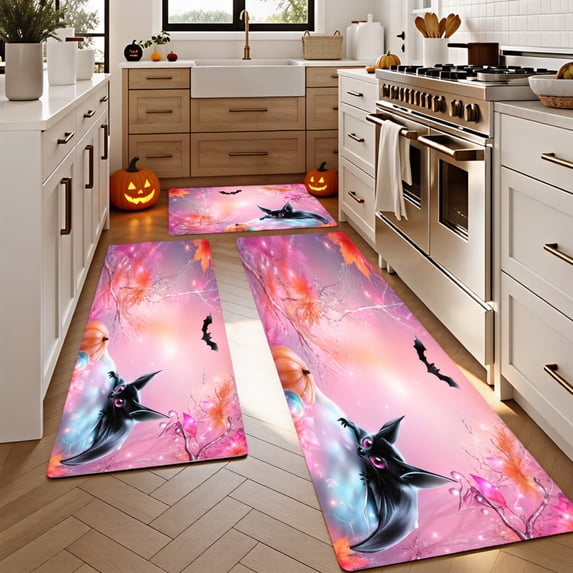 3PCS Kitchen Rugs, Welcome Door Mat set, Home Halloween Decoration for ...