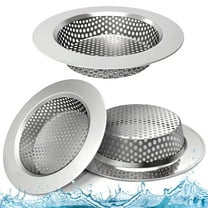 3PCS Kitchen Sink Drain Strainer,4.4 Inch Stainless Steel Sink Drain Strainer for Basin Floor Drain,Mesh Basket Food Catcher for Kitchen,Heavy Duty Drain Filter for Laundry Bathroom