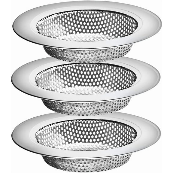 3PCS - Kitchen Sink Drain Strainer, Upgraded Double-Layer Safe Design for Most Kitchen Sink Drain Basket, (4.5 Inch)