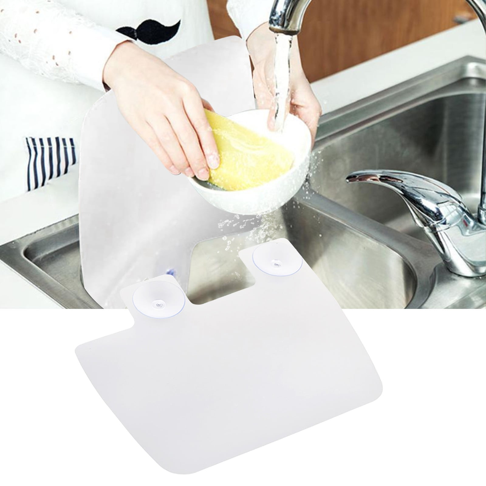 3PCS Kitchen Waterproof Baffle Sink Basket Flap With Suction Cup Splash
