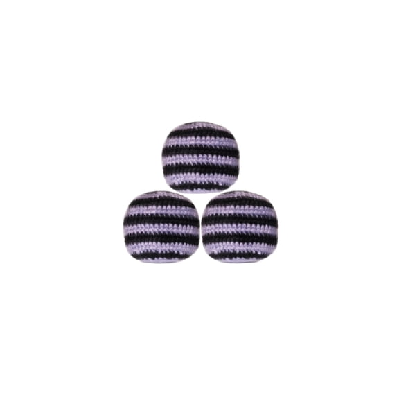 3PCS Knitted Juggling Bean Bag Ball, Soft Non-Bouncing Coordination Training Ball for Beginner Practice, Reinforced Stitching Outdoor Toss Catch Exercise(Purple)