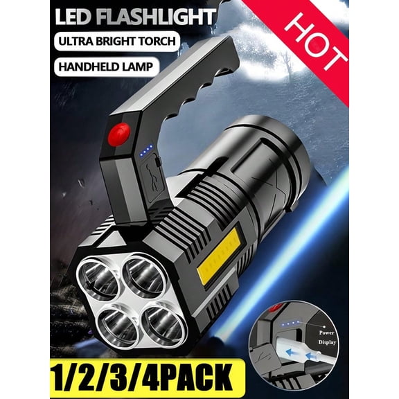 3PCS LED Flashlight Ultra Bright Torch Handheld Lamp Multifunctional For Camping Climbing Adventure Emergency Night Biking Hiking Travel Camping Tools