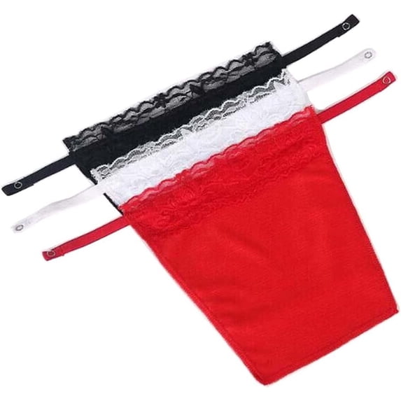 3PCS Lady Lace Clip-on Mock Camisole Bra Insert Overlay Modesty Panel