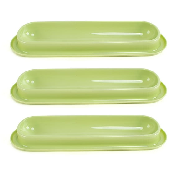 3PCS Large Capacity Cats Feeding Dishes Long Shape Feeding Bowl Cats Plate