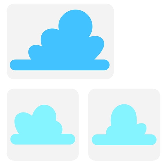 3PCS Large Cloud Paint Stencil 2 Size Wall Stencils for Kids Bedroom Decoration Reusable Clouds Stencil Plastic Hollow Out Art Craft Stencils