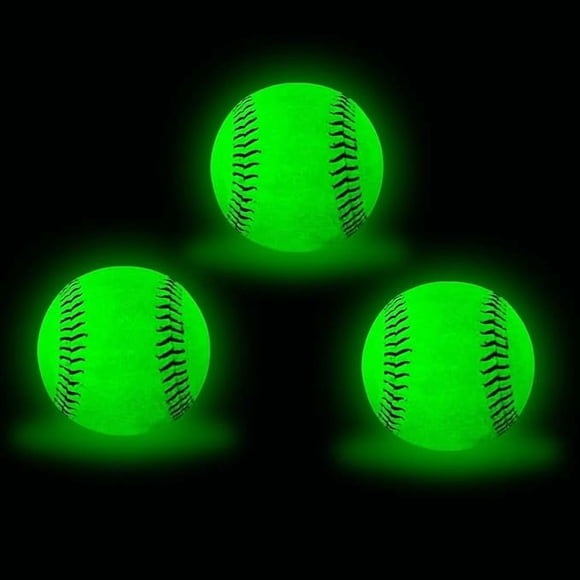 3PCS Light Up Baseball, Glow in The Dark Baseball Luminous Base Balls for Day & Night Games and Training Gift for Fans Games Official