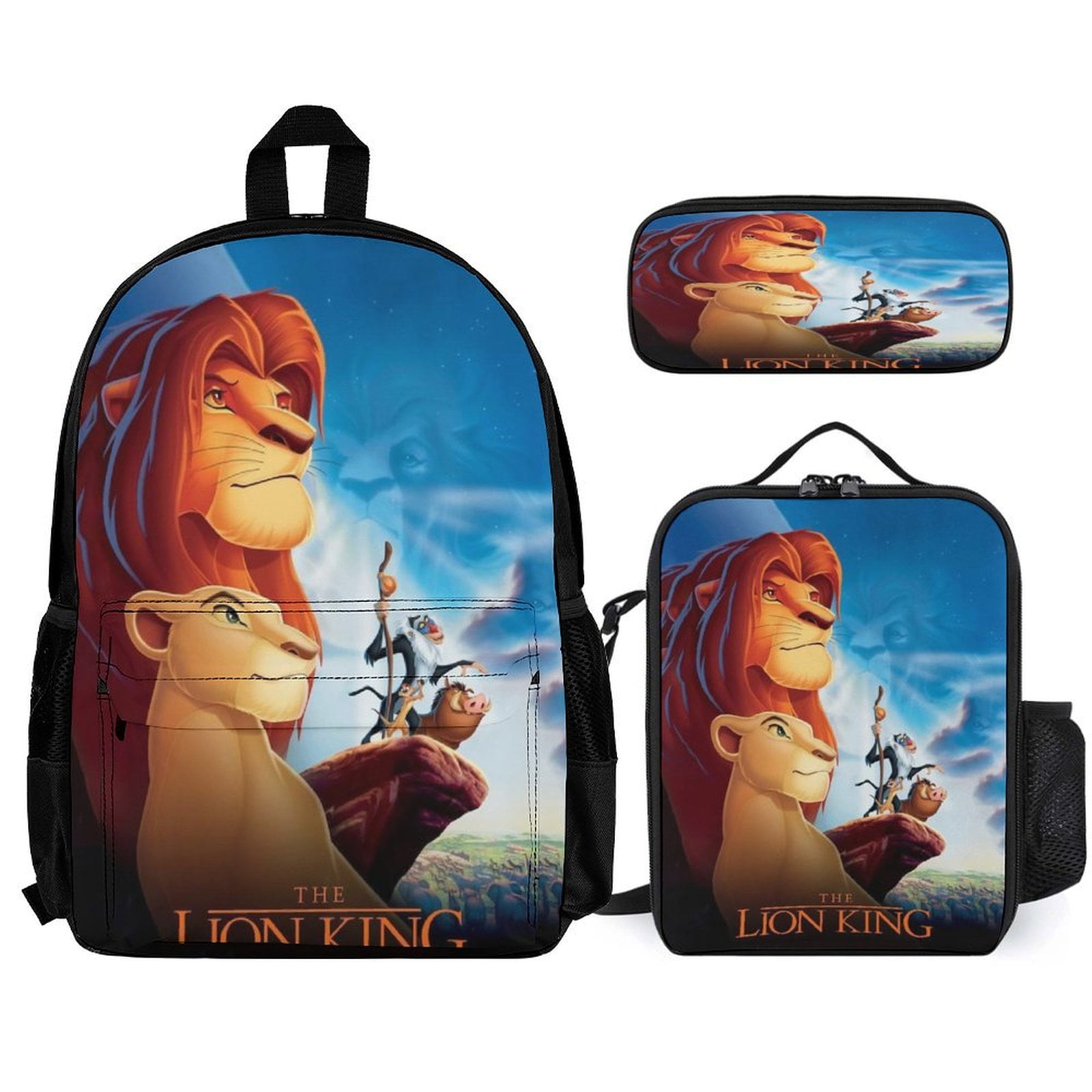 Talayituse 3-Piece Backpack Set For Kids - School Bag, Lunch Box & Pencil Case, Boho Wolf Design, Waterproof