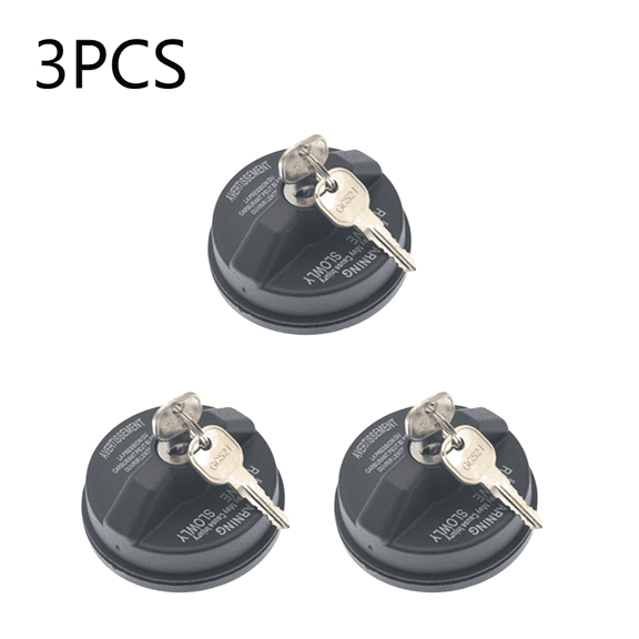 3PCS - Locking Fuel Cap 5278655AB for Jeep Ram Prom84, Dodge Fiat 500 Fuse, Car Gas Fuel Valuable Cap, Locking with 2 predict