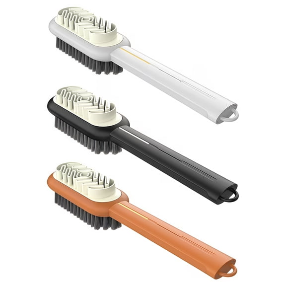 3PCS Long Handle Rubber Shoe Brush Set for Cleaning Car Seats and Shoes