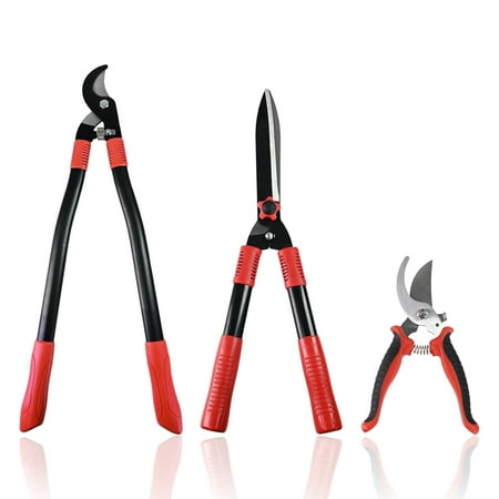 3PCS Loppers Shears Pruners Set, Heavy Duty Tree & Shrub Care Kit for Yard, Lawn & Garden, Professional Branch Cutter Tree Trimmer for Indoor & Outdoor Gardening