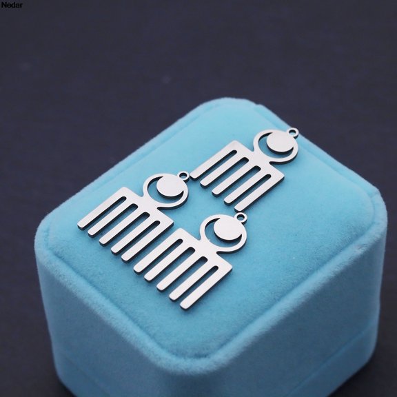 3PCS/Lot African Symbol Charms Stainless Steel Moon Pendant Geometric Ethnic Style Accessories DIY Handmade Craft Jewelry