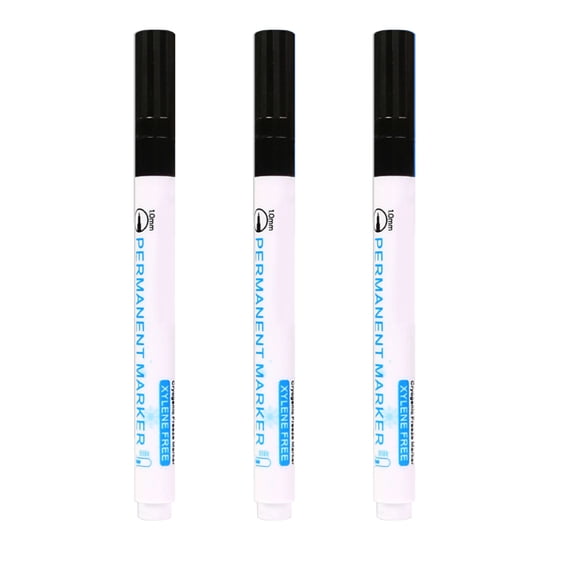 3PCS Low Temperature Freeze Resistant Markers, Waterproof Quick Dry Markers, -25°C Cold Resistant Pens for Food Storage Containers, Reusable Erasable Labels Pen,Black