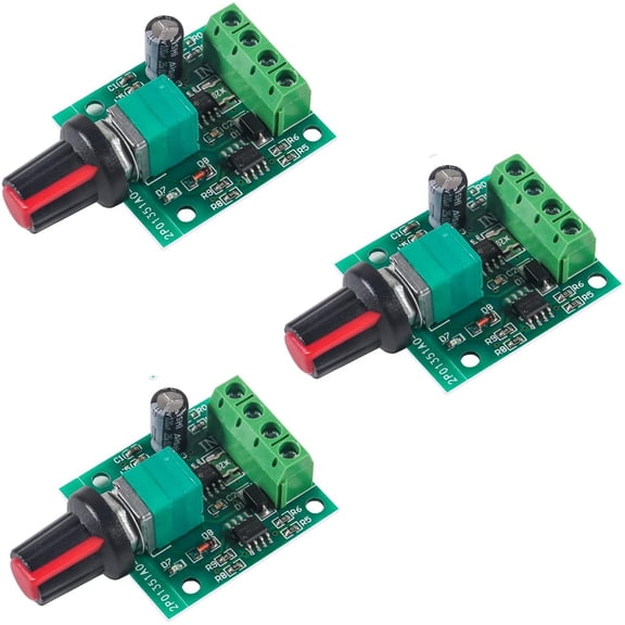 3PCS Low Voltage DC Motor Speed Controller PWM DC 1.8V 3V 5V 6V 7.2V 12V 2A 30W 1803BK 1803B PWM Speed Controller Adjustable Driver Switch with Speed Control Knob