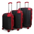 thumbnail image 1 of 3 Piece Hardside Luggage Set, Expandable ABS Spinner Suitcases (20/24/28) – Lightweight & Scratch-Resistant Travel Luggage, Bkack/Red -EL2401, 1 of 8