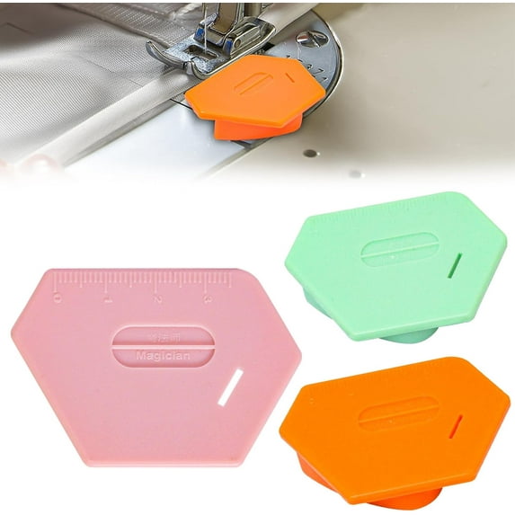 3PCS Magnetic Seam Guide for Sewing Machine, Multifunctional Polygonal Hemmer Guide with Scale, Sewing Guides for Sewing Straight, Sewing Accessories Supplies, Sewing Tools, Quilting Supplies