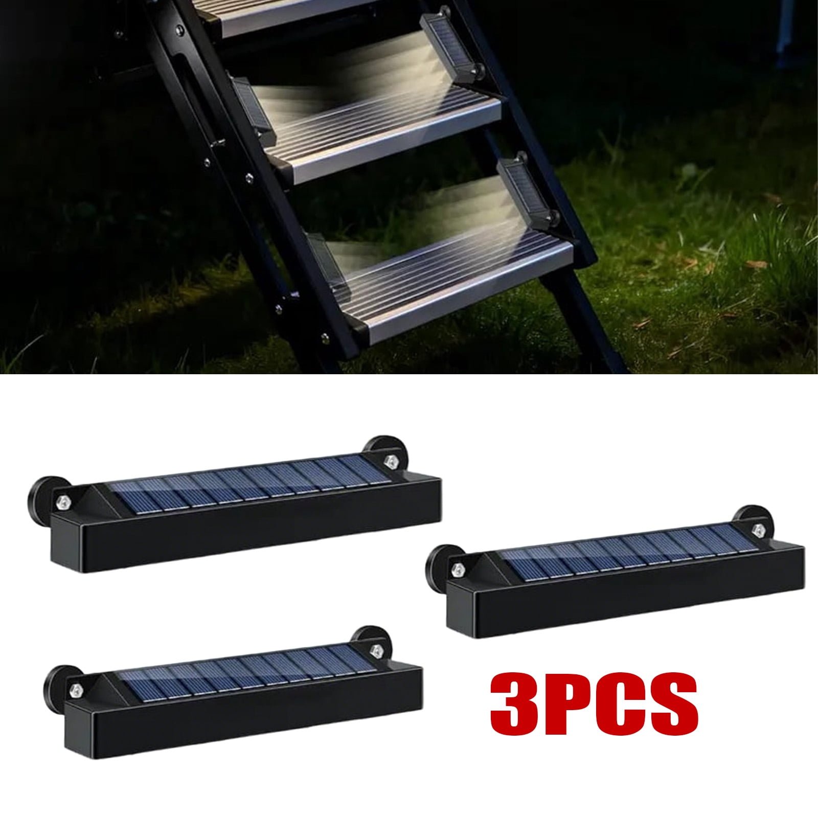 3PCS Magnetic Solar RV Step Lights Outdoor Waterproof IP65, 1201mAh ...