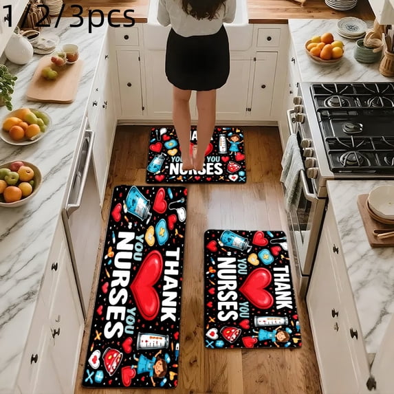3PCS Mat Set, Welcome Door Rug, Home Decoration for Front Door, Kitchen ...