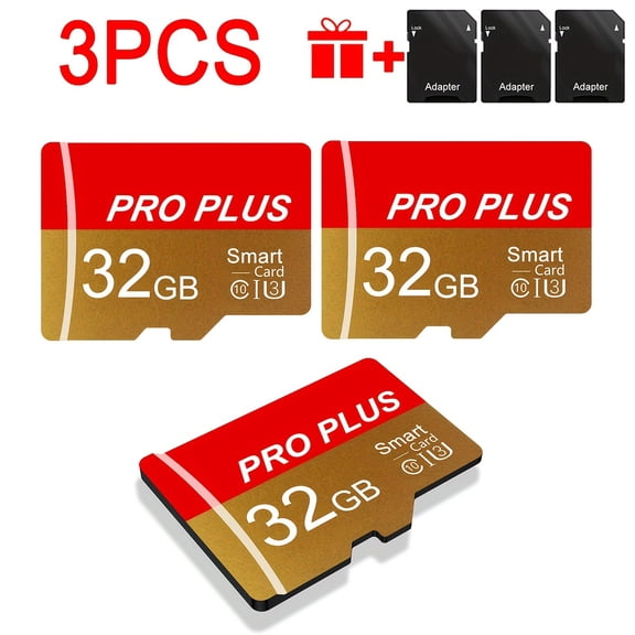 3PCS Memory Card 128GB 64GB 32GB 16GB 8GB 4GB 512MB 64MB With Adapter, High Speed Memory Card, U3 C10 A1 Memory TF Card For Tablet/Camera/Mobile Phone/Camera/Car Audio/Game Console